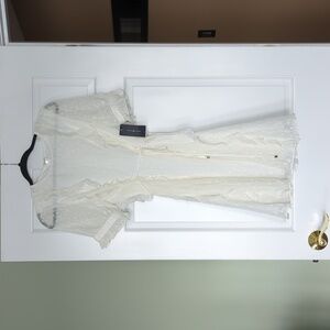 Tommy Hilfiger Cream Ruffle Wrap Dress